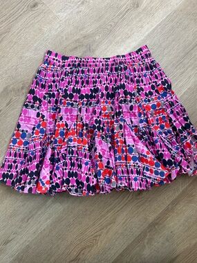 RHODE 100% Cotton Tiered Hilary Cotton Dot Multicolor Mini Skirt